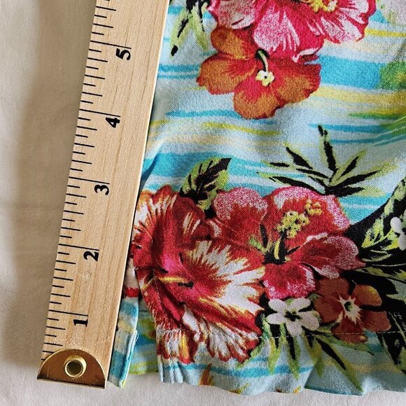 Springfield Shirt Mens L Hawaiian Floral Short Sleeve Button Up Shirt Beach Boho - Picture 6 of 16